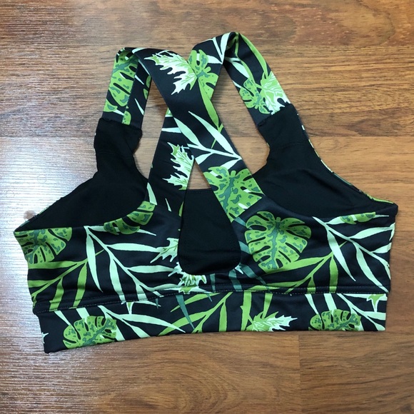 Green Palm Sports Bra w/ Removable Cups - Picture 2 of 3